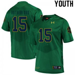 Notre Dame Fighting Irish Youth Isaiah Rutherford #15 Green Under Armour Authentic Stitched College NCAA Football Jersey YPK0499XE